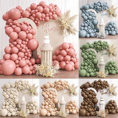 10/50/116 件派对装饰气球花环套装，含粉色、蓝色、绿色、肉色、咖啡色乳胶气球拱门套件，适用于装饰婚礼、订婚、生日、毕业典礼、庆典和周年纪念派对