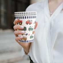 10/20 件工程车主题一次性纸杯，适合生日派对、朋友聚会、户外野餐、婚礼派对等活动 - 彩色 - 查看 1