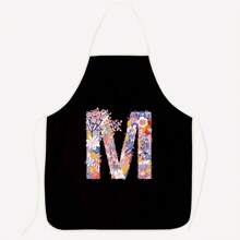 Flower Letter Series Printed Cute Party Party Wedding Polyester Peach Skin Velvet Printed Apron