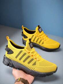 Men's Breathable Non-Slip Athletic Sneakers - Fashionable Casual Sports Shoes For Spring/Summer, Suitable For Outdoor Activities, Jogging, And Park Workouts