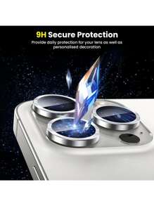 Yezodawee 6片装9H钢化玻璃摄像头镜头保护膜 - 兼容 17 Pro Max/17 Pro/17 Air/17/16 6.1英寸和16 Plus 6.7英寸，金属独立指环保护壳，高清透明，兼容 15 Pro Max、14 Plus、13、12、11、15 Pro、15 Plus、14 Pro - 完美贴合，兼容防刮手机壳（银色） - 6pcs Silver - 查看 3