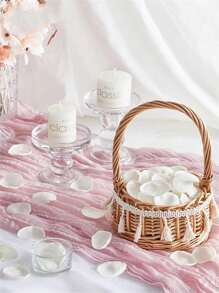 50/100/300/500/1000pcs Silk Rose Petals, Wedding Flower Petals, White Petals, Artificial Rose Petals, Proposal Basket, Aisle, Bridal Shower, Table Decor - White - View 3