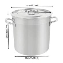 Shangmakel Olla de sopa de acero inoxidable 304 - 12L/21L/33L/48L con tapa, cubo de uso múltiple de gran capacidad para cocinas comerciales