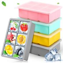 Große Silikon-Eiswürfelform, quadratische Eiswürfelformen, DIY Gefrierdessert-Form, Eiswürfelformen mit leichter Entnahme, für Zuhause und Bar