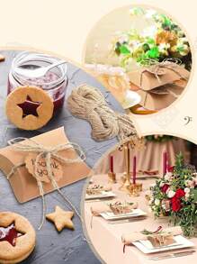 20pcs Kraft Pillow Boxes With Rope And Thank You Tag,Candy Favor Paper Box,Brown Gift Box For Candy Chocolate Bakery Birthday Graduation Wedding Party - Kraft Paper Pillow Box - View 8