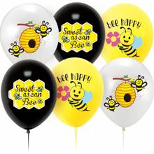 Decoraciones para fiesta de cumpleaños con temática Feliz abeja 2025, globo con diseño de abeja, para festival, fiesta, jardín, decoración original de flores de jardín, globo de látex de 12" - Multicolor - Ver 2