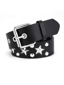 1PC Hot Girl Fashion Personalized Belt Pentagram Rivet New Versatile Jeans Ins Punk Star Belt Men And Women Metal Accessories