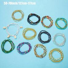 12PCS 50-70 Inches Plus Size Waist Beads Chains For Women Handmade African Belly Beads Layered Body Chain Beach Bikini Jewelry - Style-1 - View 4
