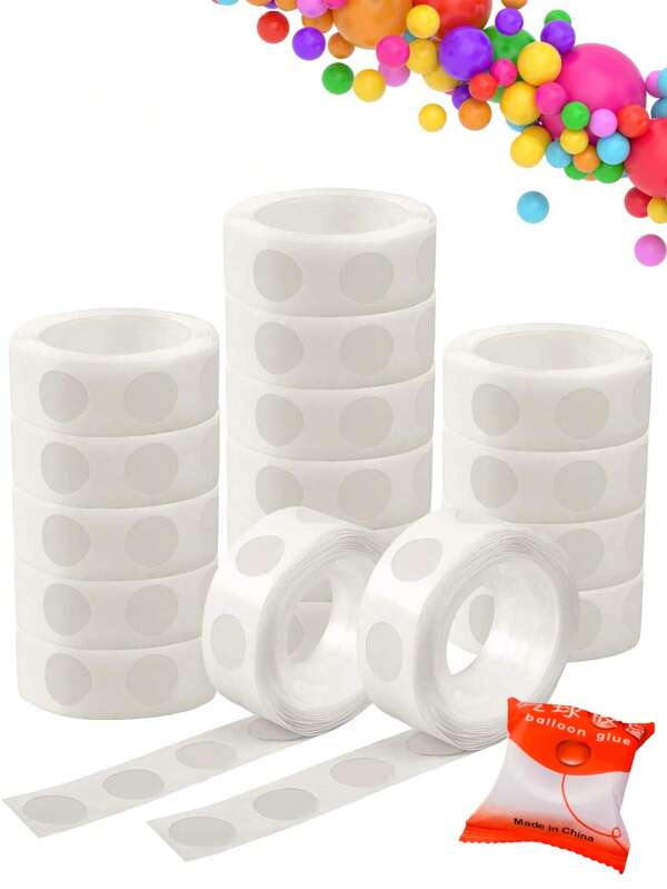 100/300/500/1000 Pcs Glue Balloon Dots, Double-Sided Transparent Wall Stickers, Waterproof Tape, High Viscosity And Strong Nano Double-Sided Tape, Thickened Round Tape, Holiday Decorations And Hanging Posters Decoration, Dot Balloons, Photos, Party Supplies, Multi-Purpose, Balloon Dots Double-Sided Balloon Dots DIY Decorative Balloon Accessories