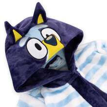 Dressing Gown | Bluey Boys' Hooded Bathrobe With 3D Ears | Kids' Sleepwear - Blue - View 6