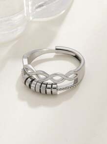 1pc Multi-Layer Rotating Spiral Kinetic Adjustable Anxiety Relief Fidget Ring, Casual Versatile Creative Design Suitable For Women Everyday Wear