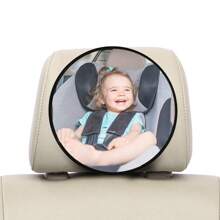 1 Pc Round Shape Crash Tested And Certified Shatterproof Baby Car Mirror, Car Seat Mirror For Rear Facing Infant With Wide Larger Crystal Clear View - Multicolor - View 4