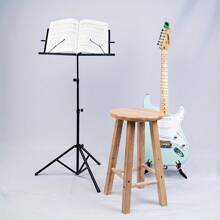 1PC Portable And Adjustable Stable Music Stand With Carrying Bag - Collapsible And Folding Metal Music Sheet Stand With Music Sheet Clip Holder