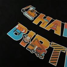 Construction Truck Theme Happy Birthday Paper Banner Engineering Vehicle Design Party Decoration Photo Background Banner - Yellow - View 4