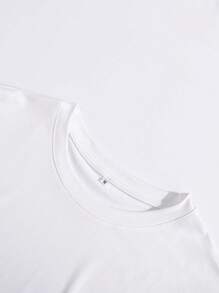 2 Piece Set Men's Summer White T Shirts Black Shorts Outfits, Casual Tops Athletic Pants, Eagle Graphic Tees, Short Sleeve, Crew Neck,Drawstring Waist - White - View 3