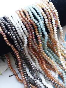 1pc/10pcs Fashion Minimalist Bright Color Glass Crystal 4mm Flat Beads Jewelry DIY Craft Supplies