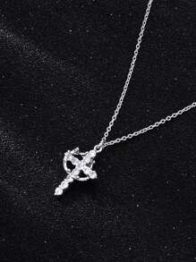 1 件时尚旋转水钻和皇冠吊坠项链，男女通用，适合派对或日常佩戴，装饰礼物 - 項鍊 - 查看 6