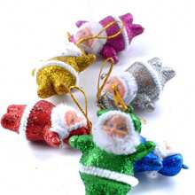 Adornos navideños de Papá Noel y árbol de Navidad con brillo, decoraciones colgantes de fiesta navideña y suministros para el hogar - Multicolor - Ver 5