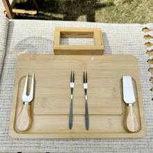 1 Plateau à fromage, 1 Fourchette à fromage, 1 Couteau à fromage droit, 2 Fourchettes à fruit, Plateau de service de cuisine maison pour fruits, pain, biscuits, convient pour les fêtes, les vacances et les cadeaux