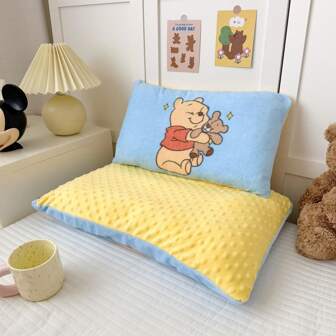 Disney 1 pièce Taie d'oreiller confortable avec noyau intérieur, insert de coussin - A. Polaire plus épaisse, B. Design à points en polaire 3D bulles. Doux, dermatologiquement testé, confortable, adapté pour la sieste, la chambre, l'invité, la décoration du canapé, toutes saisons