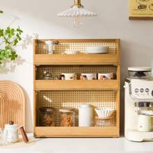 Desktop Bamboo Coffee Tea Pod Holder Storage Office Home Organizer Storage Unit