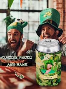 Personalized St. Patrick'S Day Cooler Holder Personalised Cooler Holder Custom Can Bottle Cozy Beverage Foam Cooling Sleeve Personalized Groom Bestman Wedding Drinking Birthday