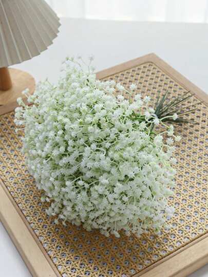 1/20/40/60支装，28厘米/11英寸白色满天星花束。这些仿真花触感逼真，白色仿真花耐紫外线。适用于DIY花环制作、婚礼装饰、家居装饰、插花、房间装饰、花束、新娘捧花、客厅装饰、厨房装饰、桌面装饰、户外装饰、花园装饰、毕业装饰、派对装饰、礼品等。仿真花