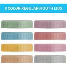 8PCS Mason Jar Lids - Colored Plastic Mason Lids Regular Mouth, Leak Proof Canning Covers With Silicone Rings For Ball, Kerr And More, Reusable Can Tops Caps Covers For Jars - 1 - Xem 3