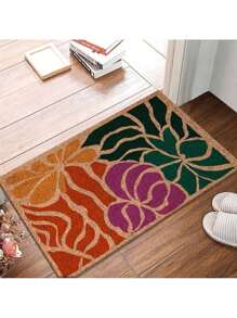 Boho Doormat, Floral Design, Welcome Mat For Front Porch, Boho Floral Doormat, Bohemian Home Decor, Housewarming Gift 24X16in