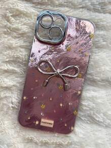 Ốp lưng điện thoại kim loại họa tiết bướm 3D màu hồng thanh lịch tương thích với iPhone 16 Pro Max, iPhone 15 Pro mới, iPhone 14 Plus, 13, 11, ốp lưng bảo vệ toàn khung và ống kính cho nữ 12/11, chống nước, chống sốc, chống rơi, chống trầy xước - Hồng - Xem 5