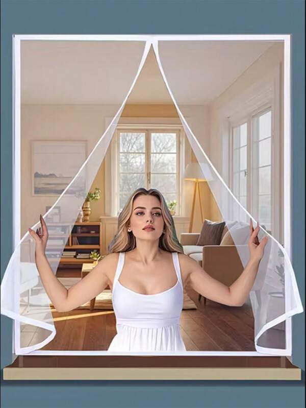 Magnetic Adsorption Anti-Mosquito Curtain Hook And Loop Window Screen Mesh Curtain, Self-Adhesive Anti-Insect Door Curtain, Removable Window Screen, No-Drill