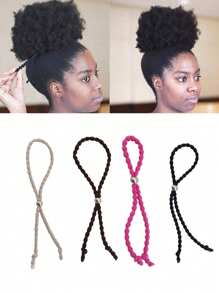 2 stuks verstelbare elastische hoofdbanden, touw scrunchies, opgerolde paardenstaarthouders voor krullend haar, haaraccessoires voor vrouwen voor dagelijks casual gebruik