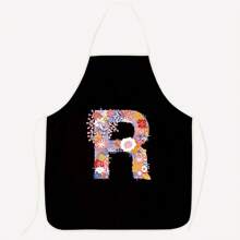 Flower Letter Series Printed Cute Party Party Wedding Polyester Peach Skin Velvet Printed Apron
