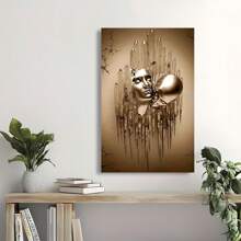 Framed  Couple Kissing Canvas Poster, Abstract Painting  Printed Canvas Painting, Bathroom, Living Room, Bedroom, Office, Living Room Home Art Decoration, Art Decoration - 裱框 - 查看 5