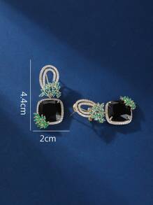 1 paar sieraden-stijl Cubic Zirconia oorbellen, luxe en elegante oorbellen voor damesmode-outfits, jurken, sieraden cadeau voor verjaardagen