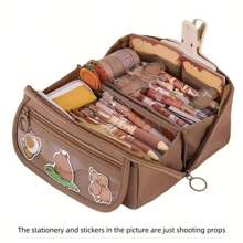 1 étui à crayon créatif grandes capacité tout-en-un avec organisateur de bureau multifonctions et boîte de rangement pour articles de papeterie. Convient aux garçons et aux filles pour leurs études et leur travail. Étui à crayon pratique et cadeau d'apprentissage portable