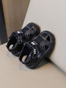 全新夏季儿童/幼儿/婴儿时尚包头平底沙滩凉鞋 - 黑色 - 查看 3