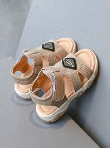 Boys' Lightweight Soft Bottom Hook And Loop Casual Flat Sandals For Summer