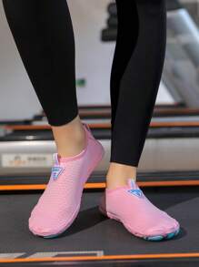 1 Pair Women's Outdoor Sports Water Shoes, Breathable Quick Dry Snorkeling Shoes, Solid Color Low-Top Casual Beach Shoes - Pink - View 6