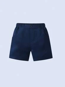 Bộ đồ 2 món cho bé trai - Áo sơ mi tay ngắn có nơ và quần short màu xanh navy, thời trang & quyến rũ cho tiệc sinh nhật, biểu diễn, sinh nhật đầu tiên, đám cưới, tiệc chiêu đãi - Màu xanh hải quân - Xem 4