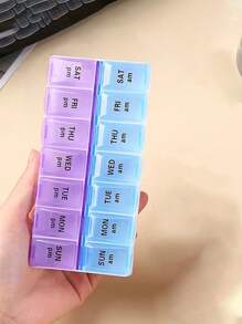 1/2/6 hộp đựng thuốc dung tích lớn 14 ô, hai hàng, hộp đựng thuốc di động đựng được 1/2 bữa ăn mỗi ngày, hộp đựng thuốc 7 ngày một tuần với các ngăn riêng biệt dùng hàng ngày - Nhiều màu - Xem 6