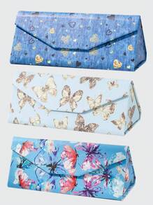 1 pieza Estuche plegable de gafas con estampado colorido, adecuado para mujeres con vida activa