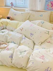 2/3 chiếc in hình bướm, nơ, siêu mềm, bé gái dễ thương, bé trai và bé gái, học sinh, trang phục ký túc xá nhỏ và tươi mát, học sinh vào mùa xuân và mùa hè, bộ vỏ chăn đã giặt và chà nhám, bộ đồ giường, không bao gồm lõi chăn, trang trí giường đôi cỡ queen và king, quà tặng đồ giường, có thể giặt bằng máy - Nhiều màu - Xem 7