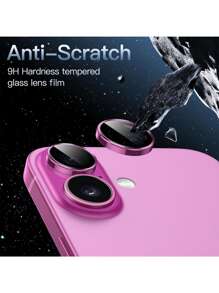 Yezodawee Scratch-Resistant Ultra Clear Tempered Glass Camera Lens Protector -Pink Camera Lens Protector For I'Phone 16 6.1-Inch And I'Phone 16 Plus 6.7-Inch, 9H Tempered Glass Metal Individual Ring Cover, HD Clear, Compatible With IPhone 15 Pro Max, 14 Plus, 13, 12, 11, 15 Pro, 15 Plus, 14 Pro - Perfect Fit, Scratch-Resistant Case Friendly (3pcs Pink) Gift For Birthday, Family, Friends Alloy Metal With Tempered Glass Full Cover, Lens Protector, Phone Accessories