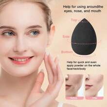 Large Size Black Makeup Sponge, Soft & Fine Texture, Suitable For Liquid Foundation Application & Concealing, Works For All Skin Types, Great Gift For Christmas & New Year