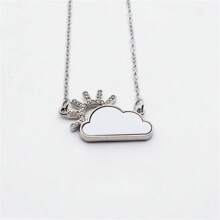 1 Piece Fashionable And Versatile Cloud Pendant Artificial Zirconia Necklace, Customizable For Photos, Suitable For Couples, Girlfriends, Birthday Gifts, Anniversaries, Mother's Day