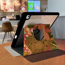 1 Pc. Pen Slot + 720° Rotation IPad Case Ipad Pro 13 Inch Case/ 7th/8th /9th Gen /Pro 11 Inch 1st 2nd /Air6 2024 4th 5th Gen/Ipad Cases 10th Gen Hollow Logo Hole, Shockproof, PU Leather, Automatic Wake/Sleep, Leopard Print Animal And Girl Pattern, Acrylic Hard Back Panel, Silicone Soft Edge Design, With Support Slot IPad Case (Please Read The Description Before Ordering)