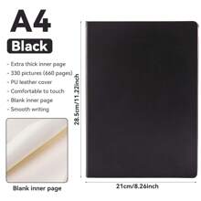 1pc A4/A5/A6 Blank Notebook, 330 Pages, 80gsm Ivory White Paper, Cloth Cover, Drawing & Writing Journal, School Supplies - Blank Notebook - View 20