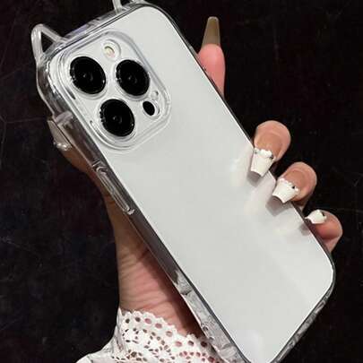 1 ốp lưng điện thoại TPU mềm hình tai mèo, dày 1.5mm, chống sốc, có lỗ xỏ dây, tương thích với iPhone 16/16Pro/16PLUS/16Promax/15Promax/11/12/13/14/15Plus/15Pro/14Pro/13Pro/17PRO/17PROMAX/17/17AIR