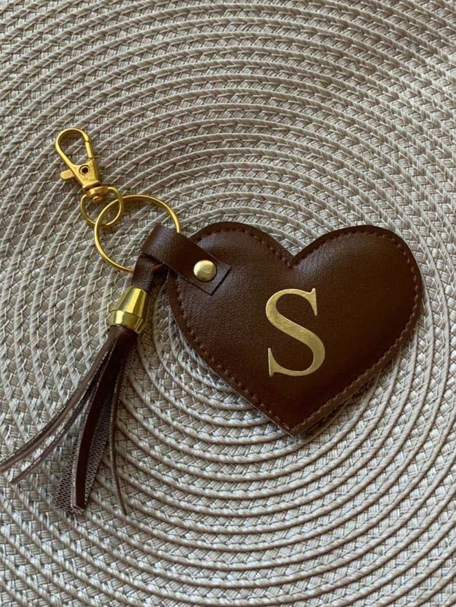Personalized Keychain With Initial - Rỉ Nâu - Xem 1